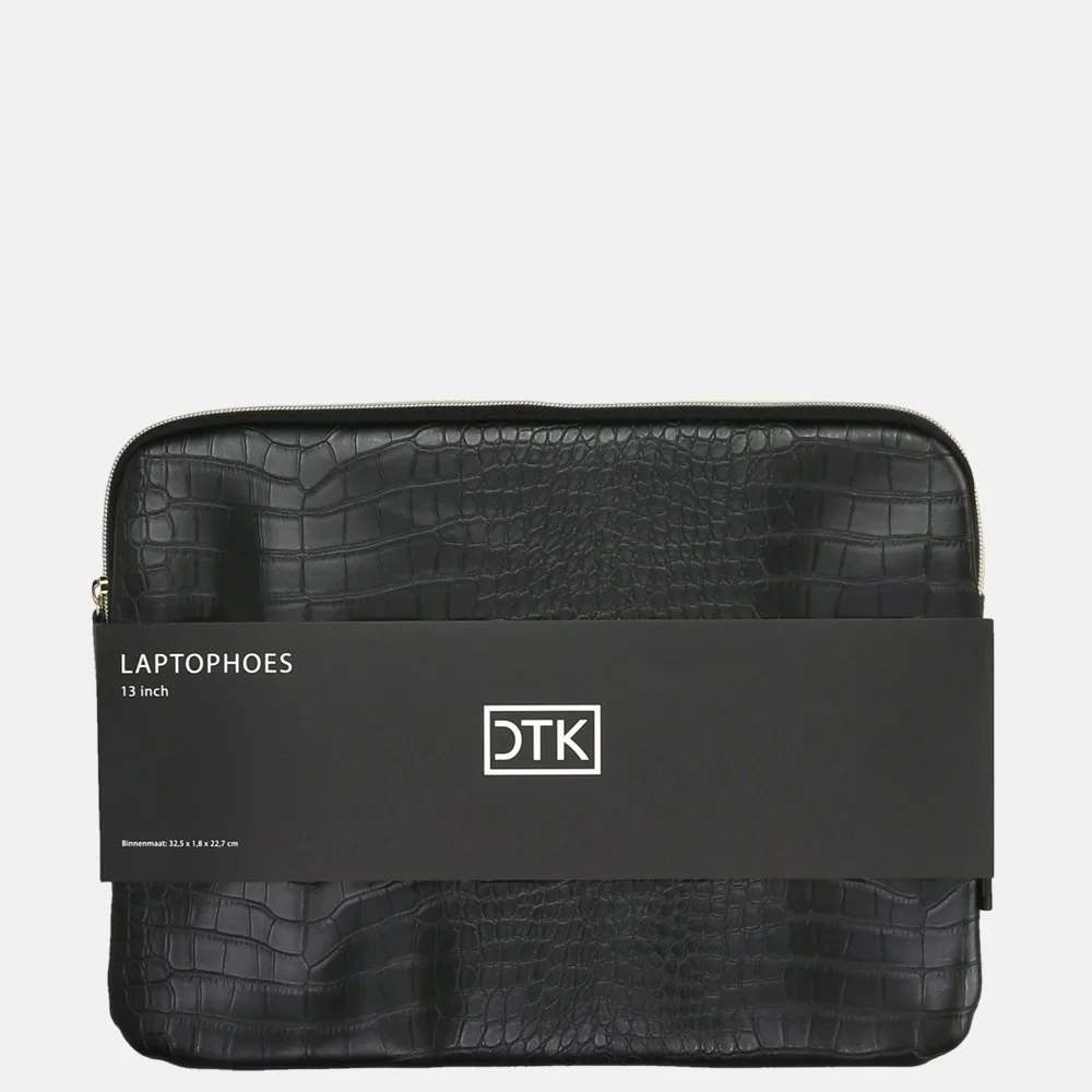 Duifhuizen croco laptophoes 13 inch zwart bij Duifhuizen