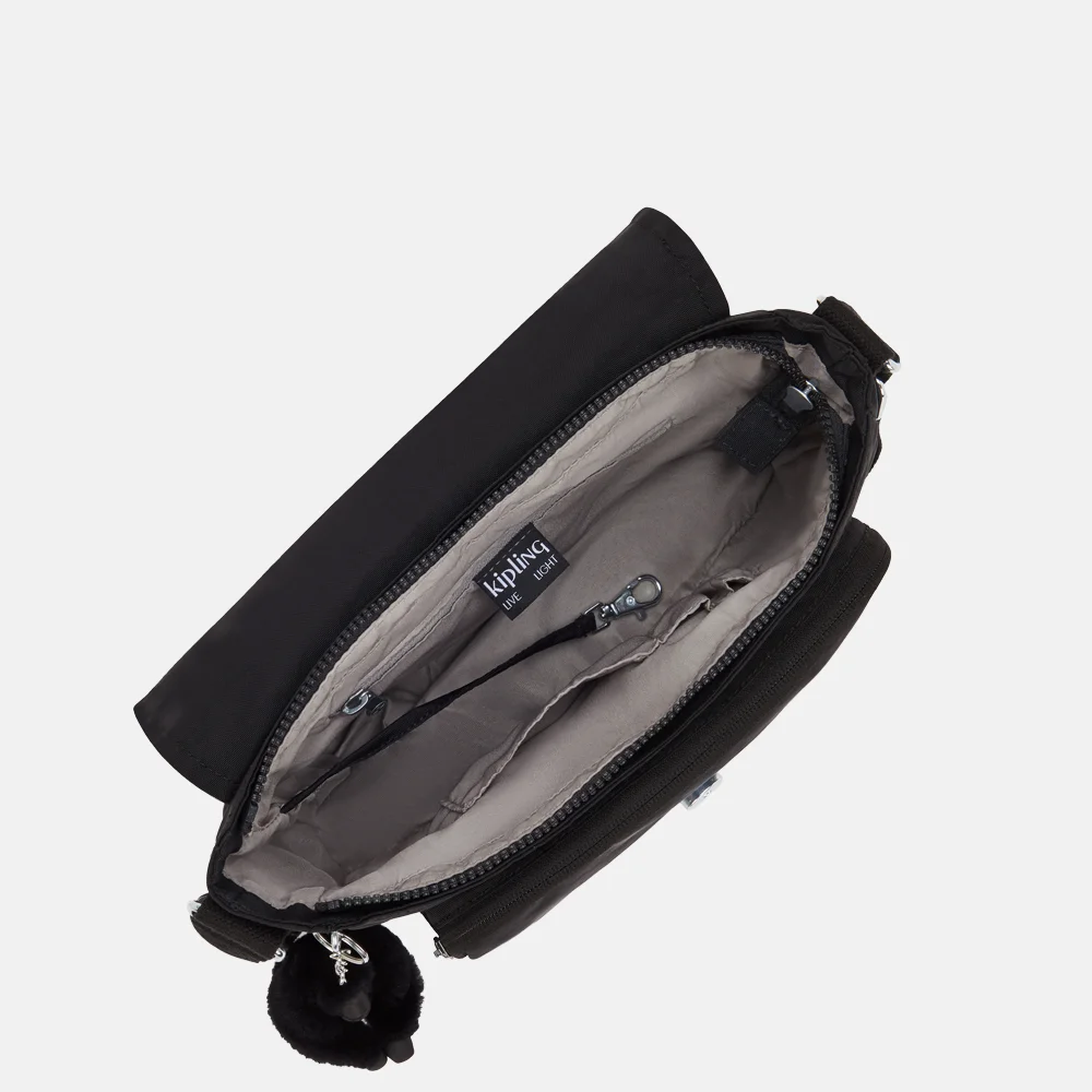 Kipling Dalma schoudertas black noir bij Duifhuizen