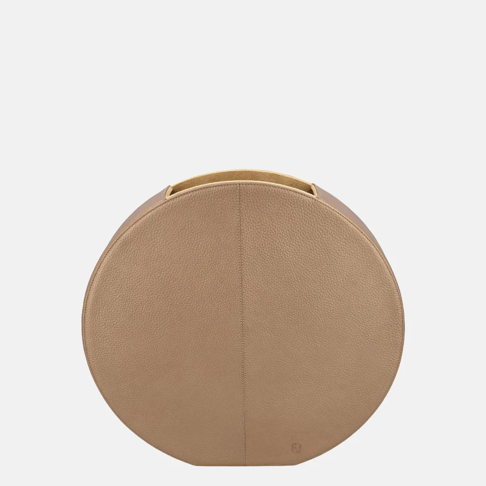 Chamada leren vaas effen medium koper bij Duifhuizen