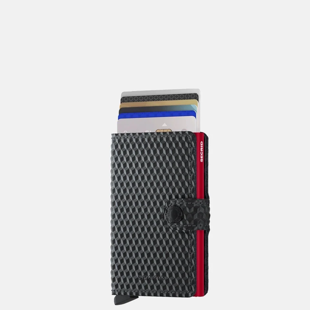 Secrid Miniwallet pasjeshouder cubic black-red bij Duifhuizen