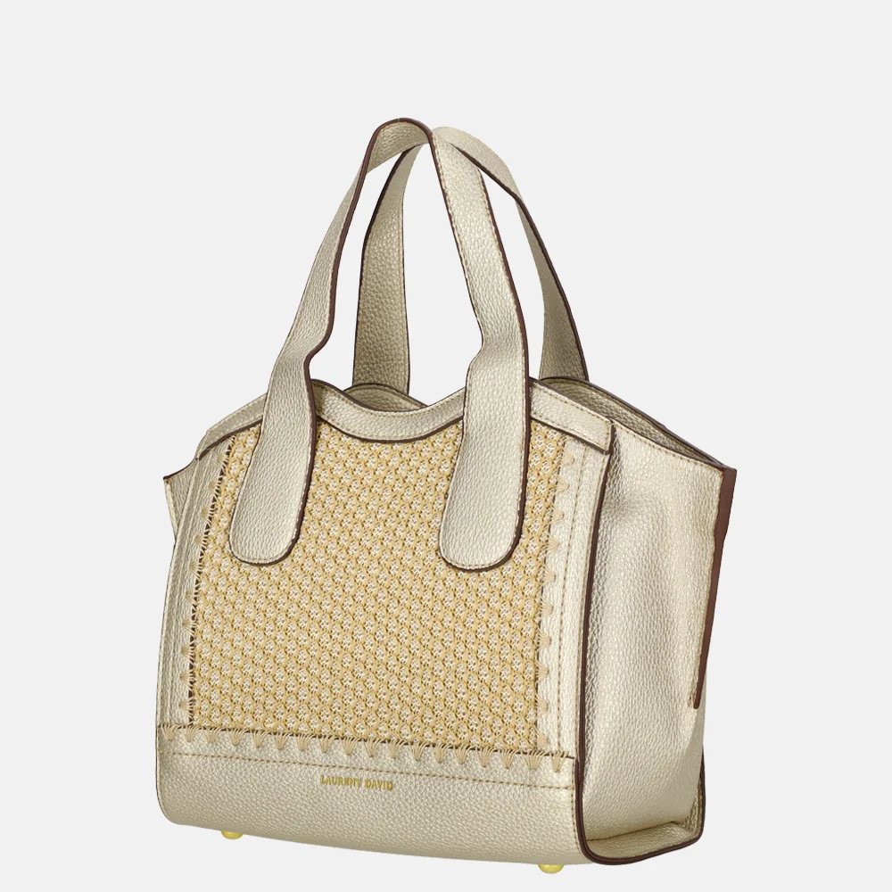 Laurent David Rosa handtas raffia gold bij Duifhuizen