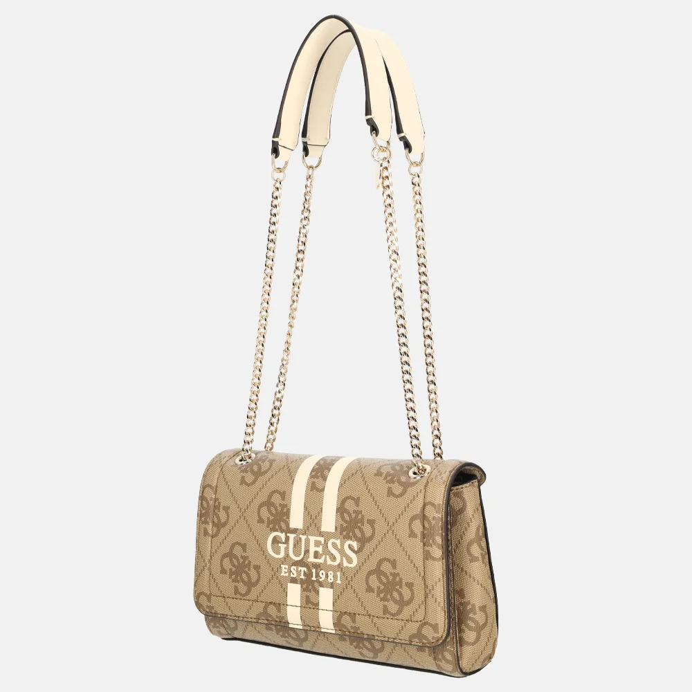 Guess Noelle II crossbody tas latte logo bij Duifhuizen