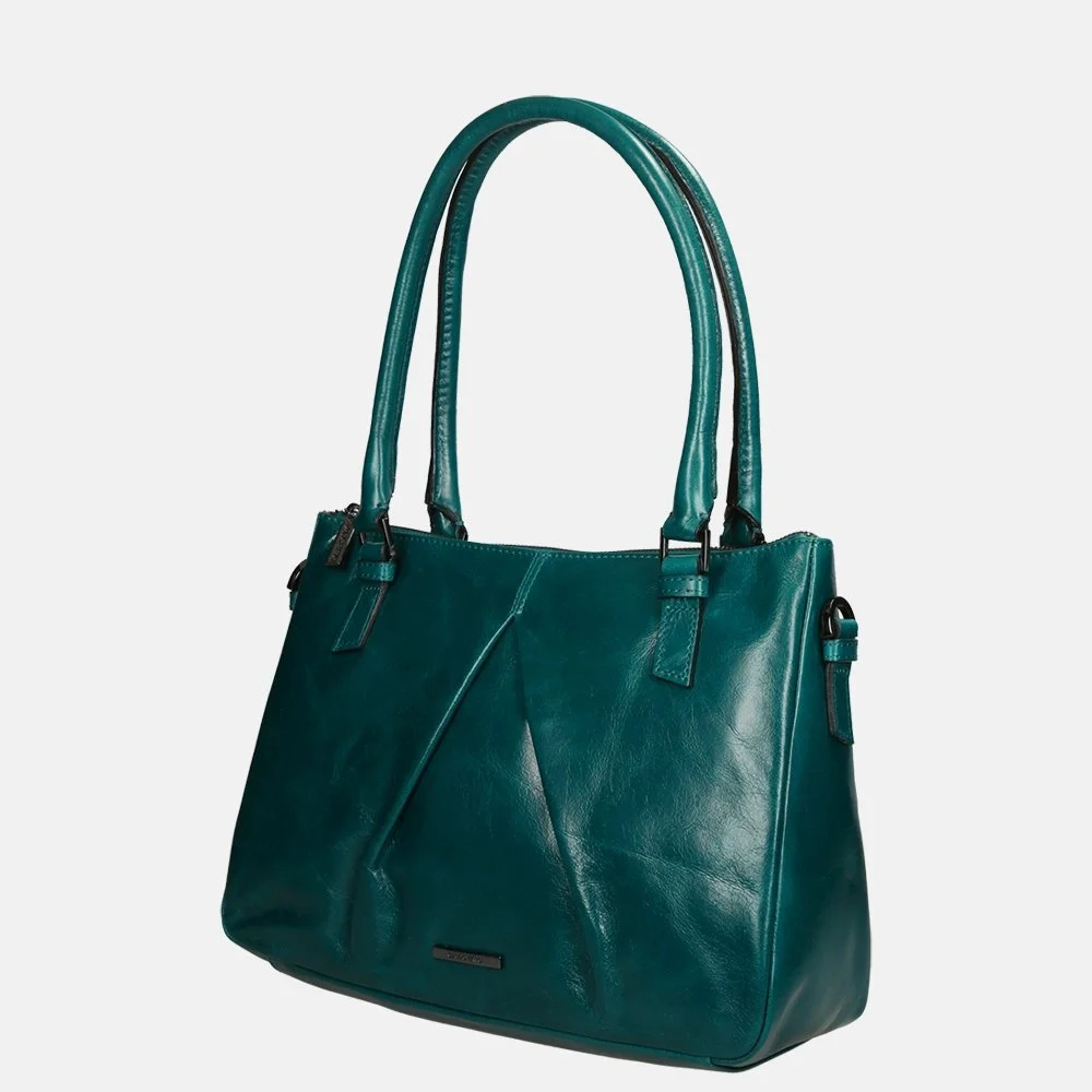 Claudio Ferrici Pelle Vecchia shopper M teal bij Duifhuizen