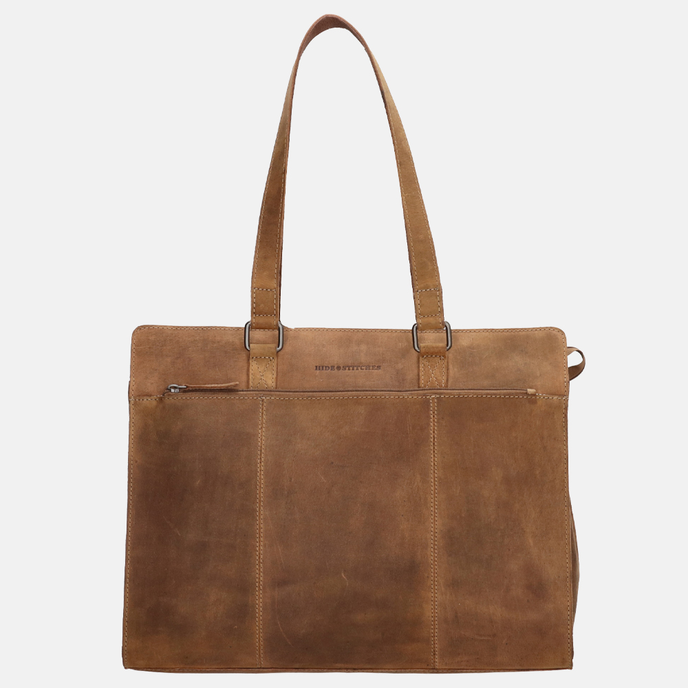 Hide & Stitches laptoptas 15.6 inch brown