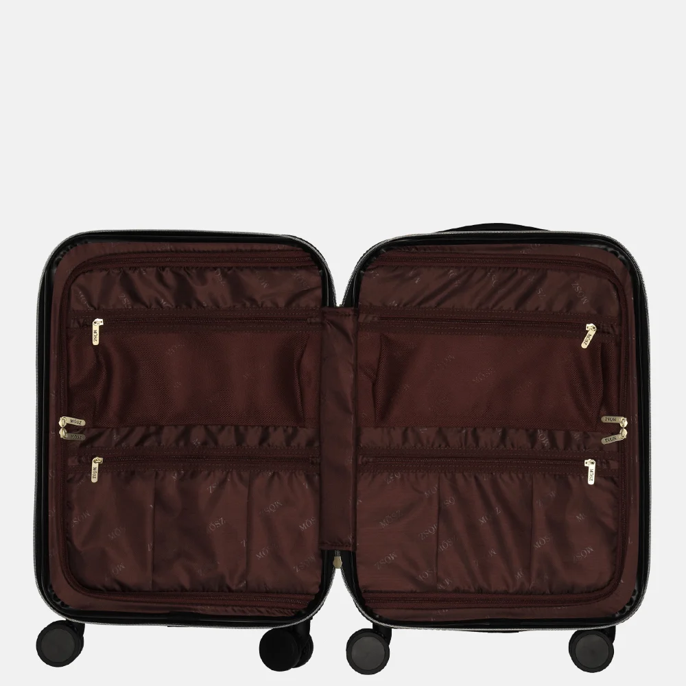 Mosz Lauren handbagage koffer 55 cm nero leo bij Duifhuizen
