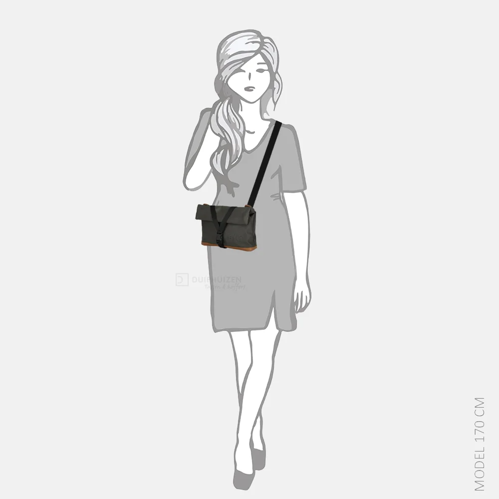 Aunts and Uncles Japan Yao rolltop crossbody tas gravity grey bij Duifhuizen
