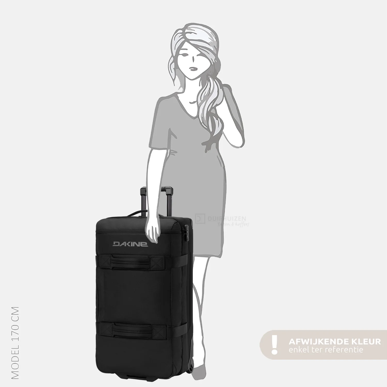 Dakine Split Roller bag 2.0 reistas op wielen 110 liter dark ephemera bij Duifhuizen