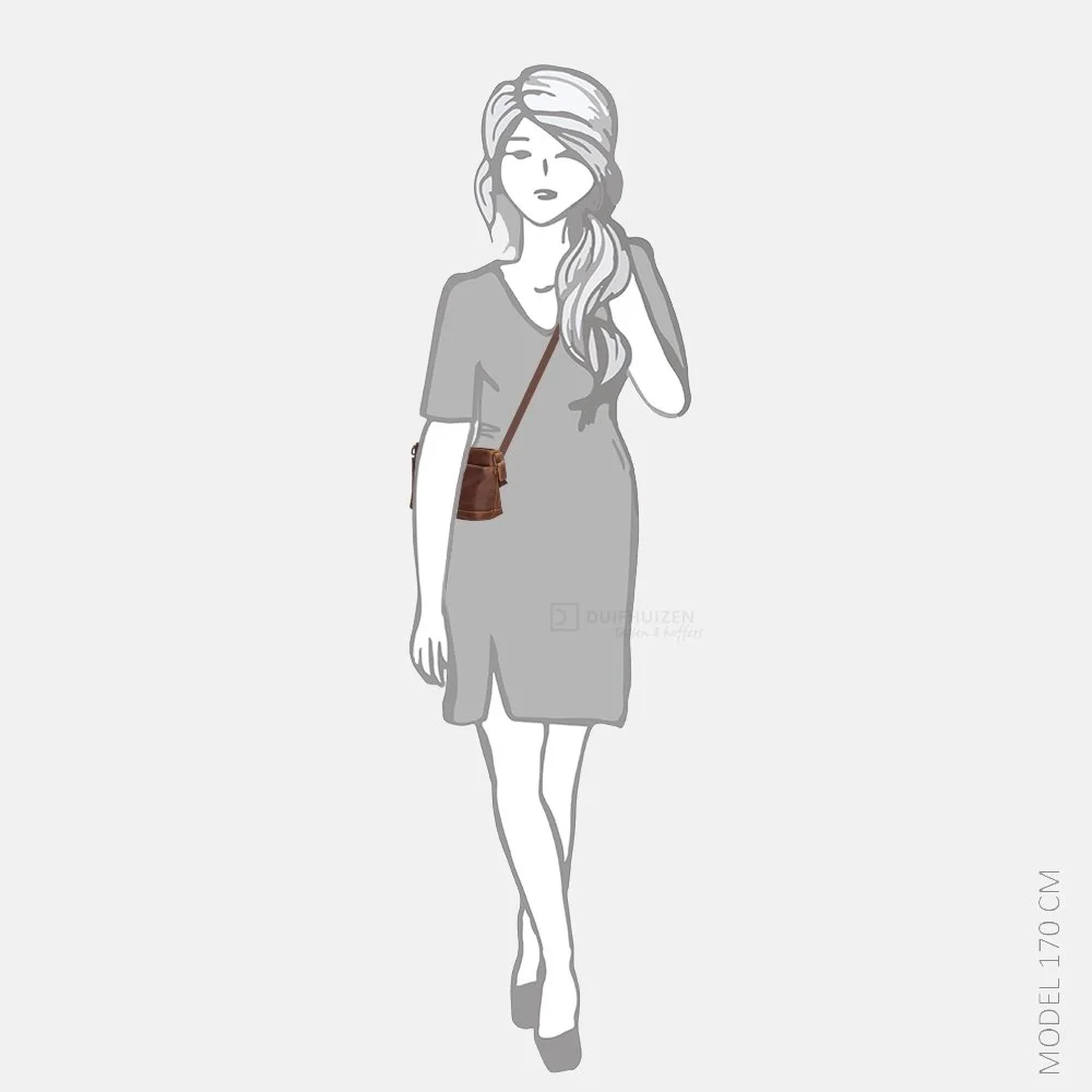 Hide & Stitches Japura crossbody tas cognac bij Duifhuizen