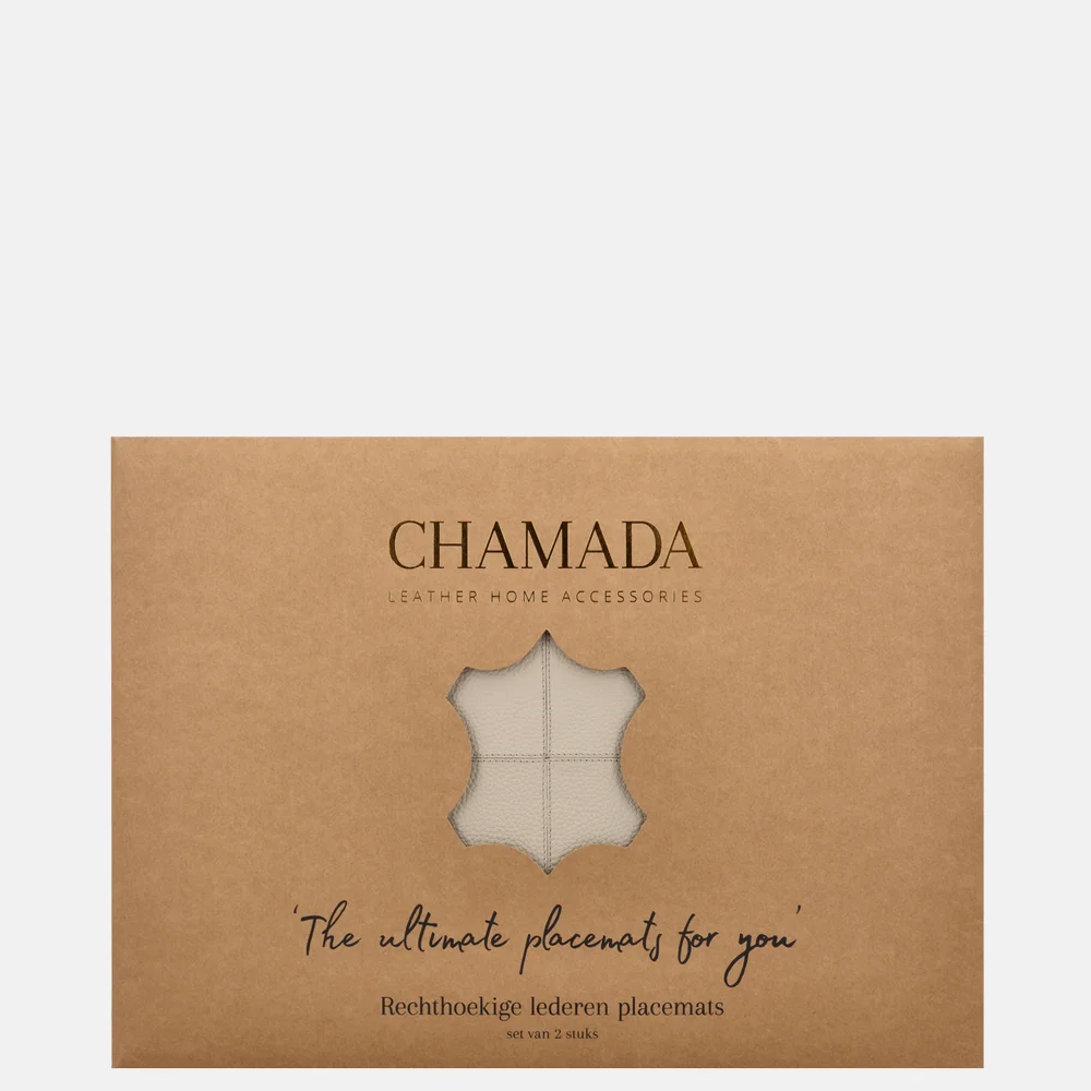 Chamada leren placemats rechthoek effen (2 stuks) beige bij Duifhuizen