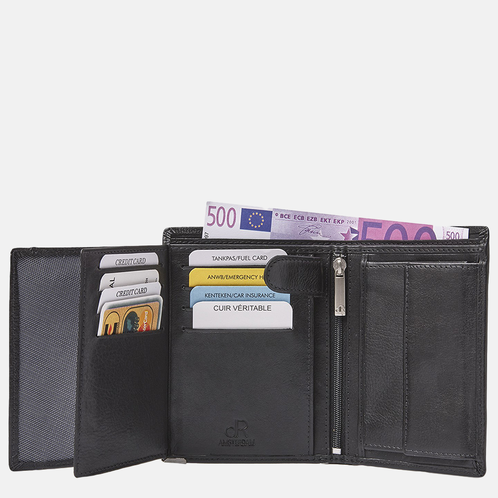 dR Amsterdam billfold black bij Duifhuizen