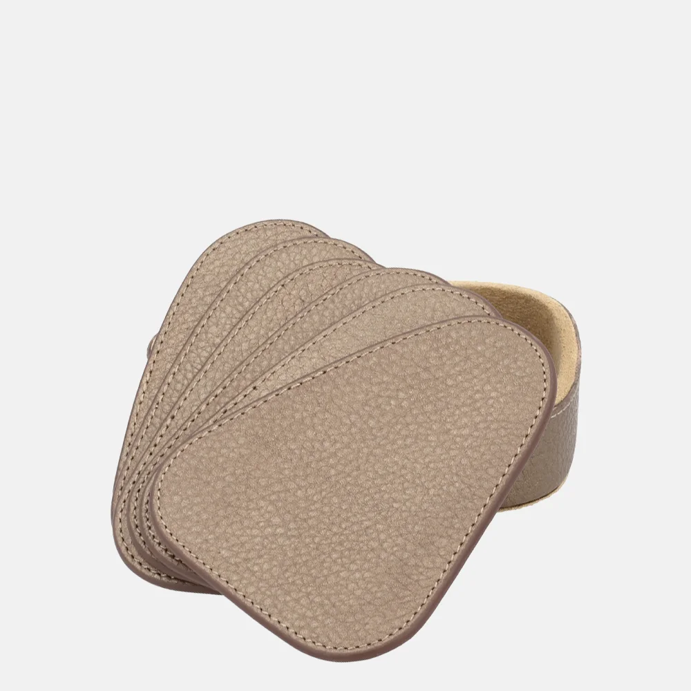 Chamada leren onderzetters effen organisch koper bij Duifhuizen