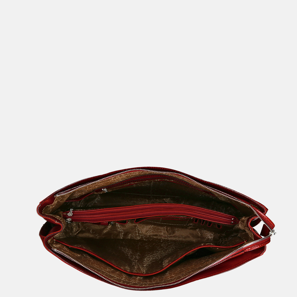 Claudio Ferrici Classico shopper 13.3 inch red bij Duifhuizen