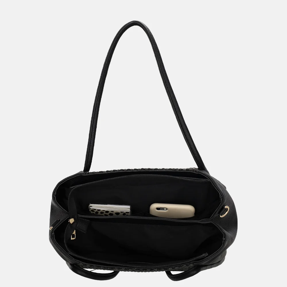 Charm London Paris shopper riet zwart bij Duifhuizen