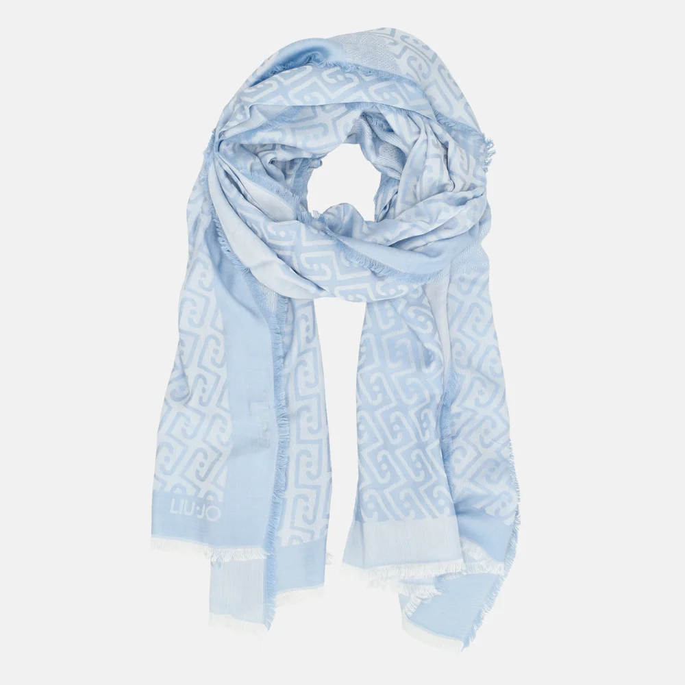 Liu Jo Logo sjaal light blue bij Duifhuizen