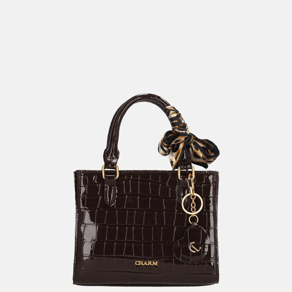 Charm London Knightbridge handtas donkerbruin bij Duifhuizen