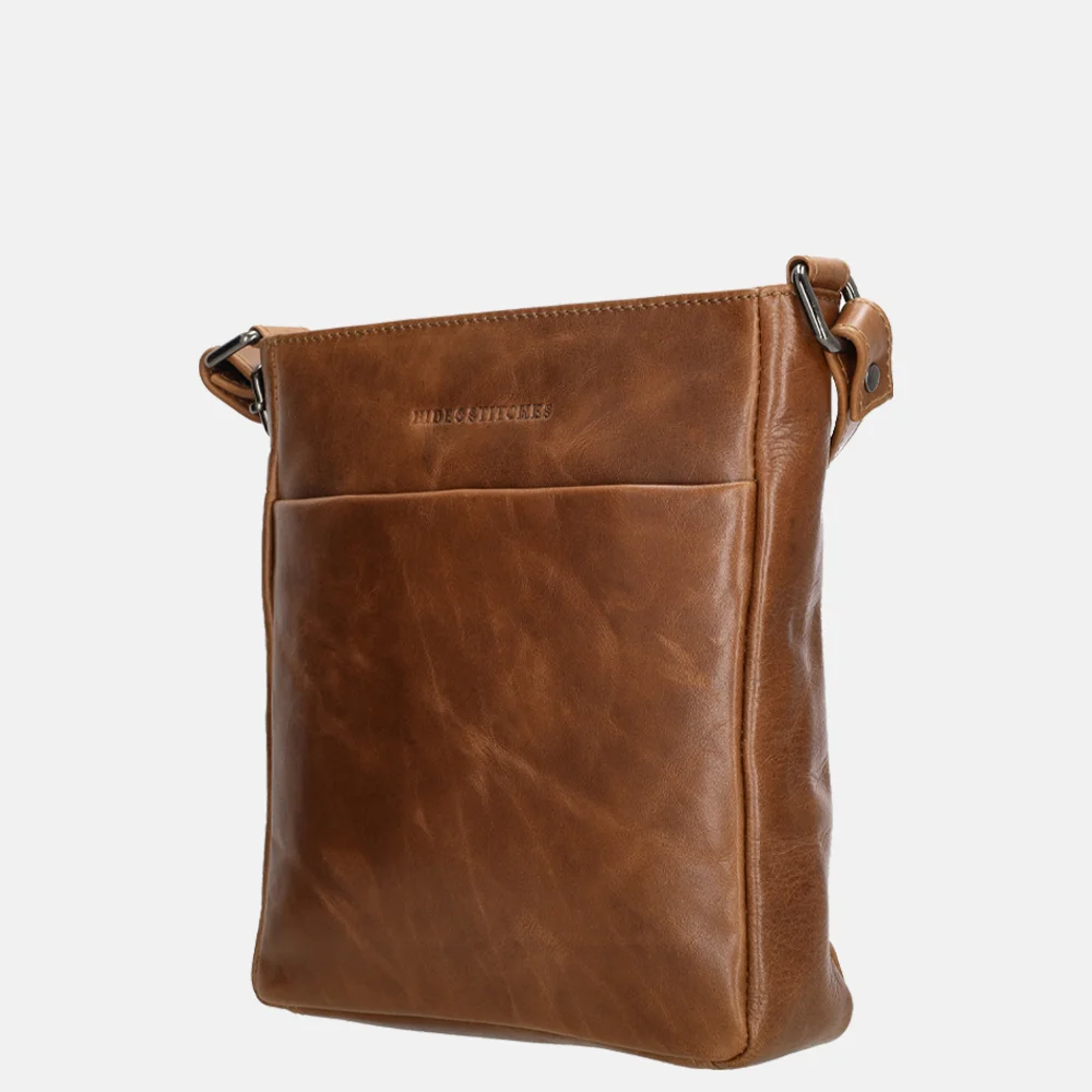 Hide & Stitches Porto schoudertas brown bij Duifhuizen