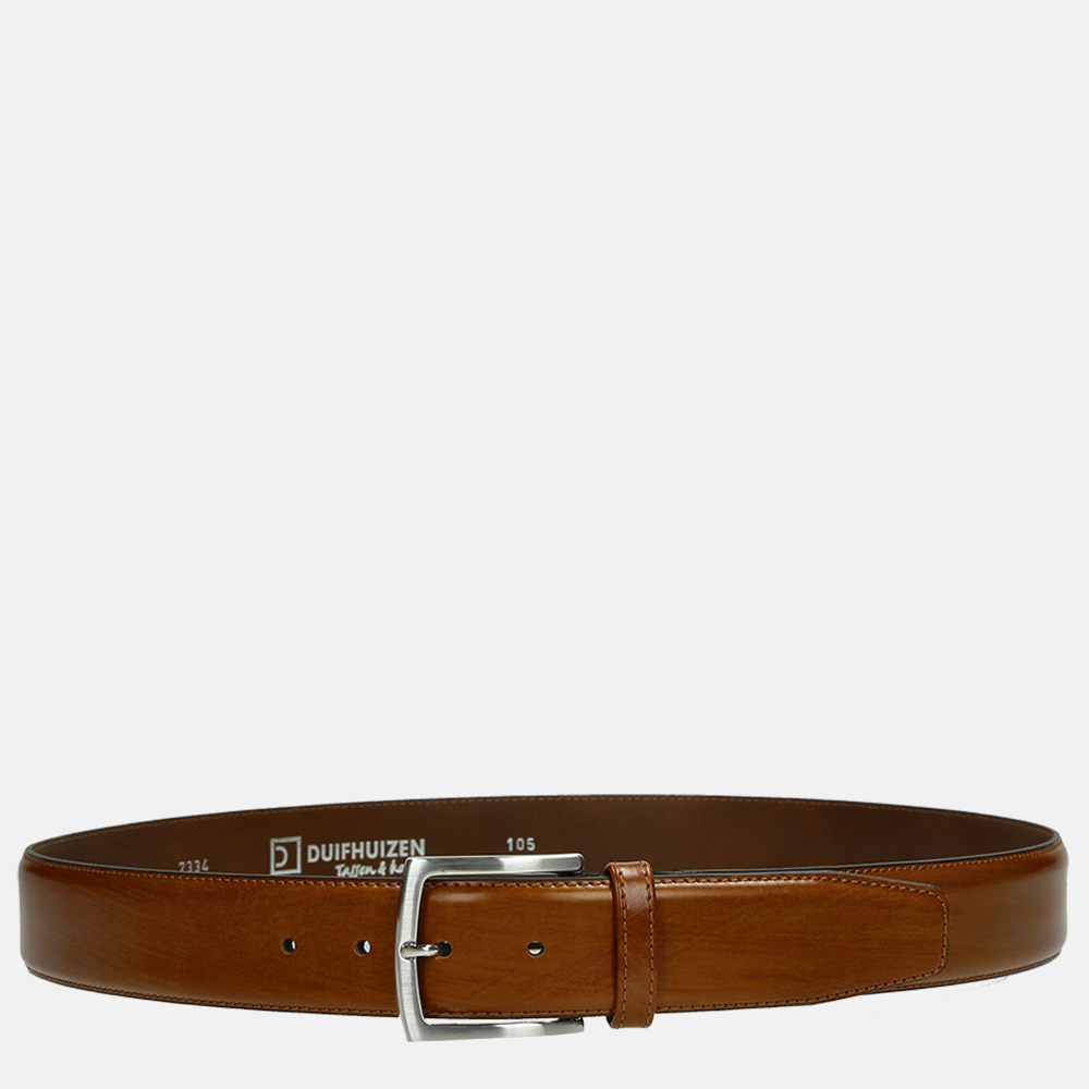 Duifhuizen gebolleerde riem 4 cm cognac