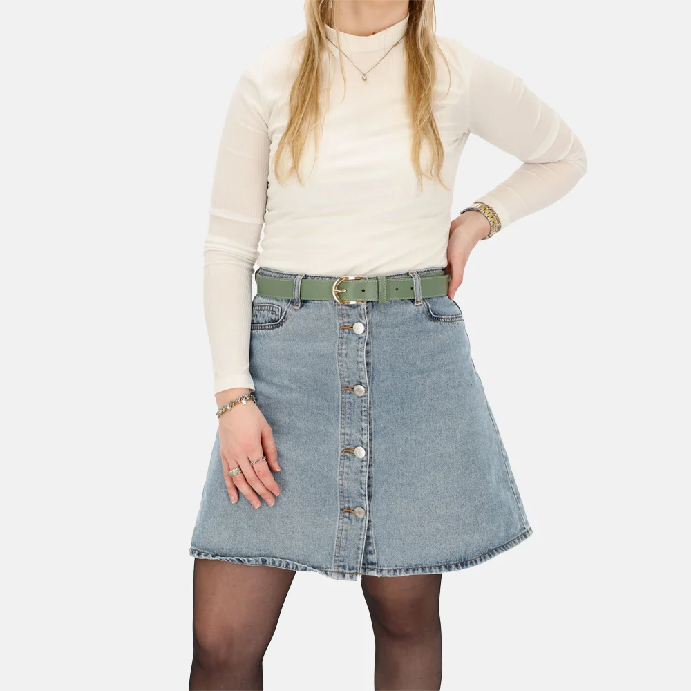 Charm London Anna Belt riem 2,5 cm pistache bij Duifhuizen