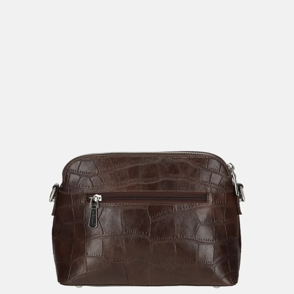 Daniele Donati crossbody tas croco dark brown bij Duifhuizen