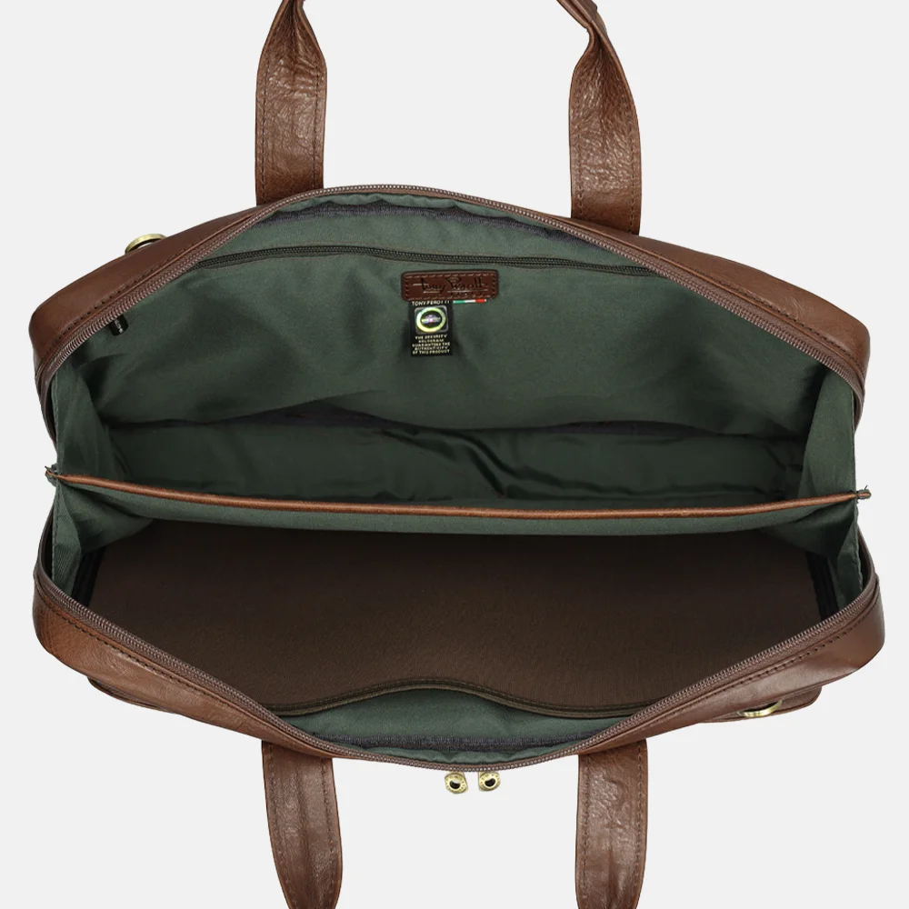 Tony Perotti laptoptas 15 inch mocca bij Duifhuizen