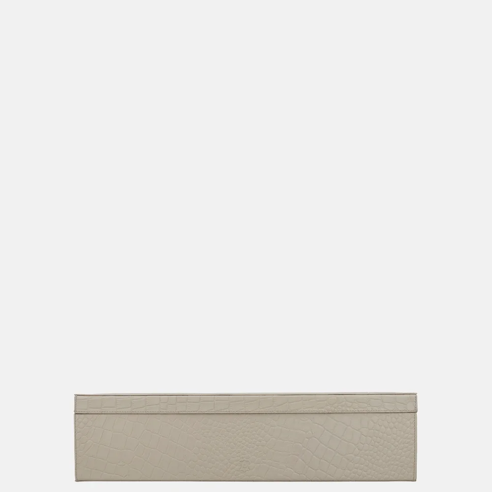 Chamada leren opbergbox rechthoek croco large beige bij Duifhuizen