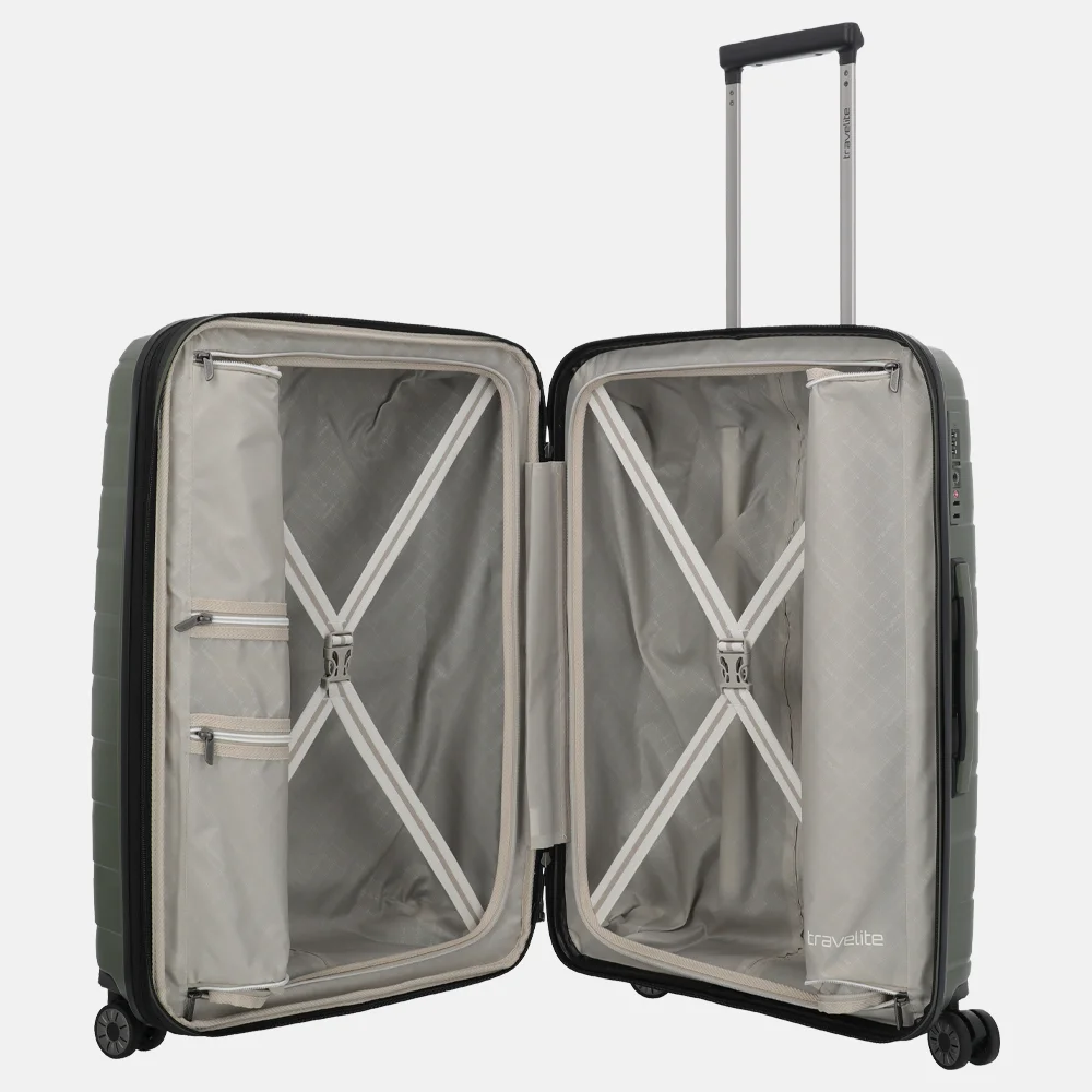 Travelite Air Base reiskoffer 67 cm olive bij Duifhuizen