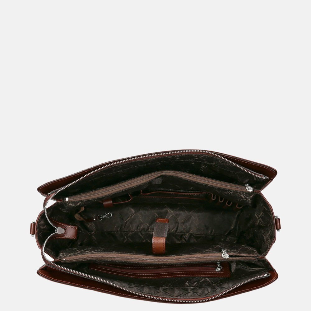 Claudio Ferrici Classico shopper 13.3 inch brown bij Duifhuizen