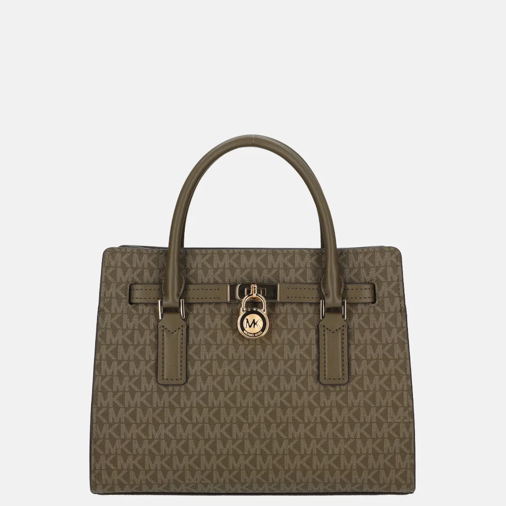 Michael Kors Hamilton moderne satchel handtas S loden bij Duifhuizen