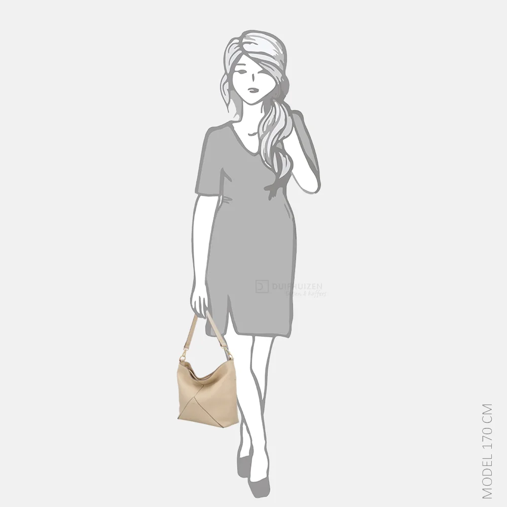 Loulou Essentiels Sabine buideltas beige bij Duifhuizen