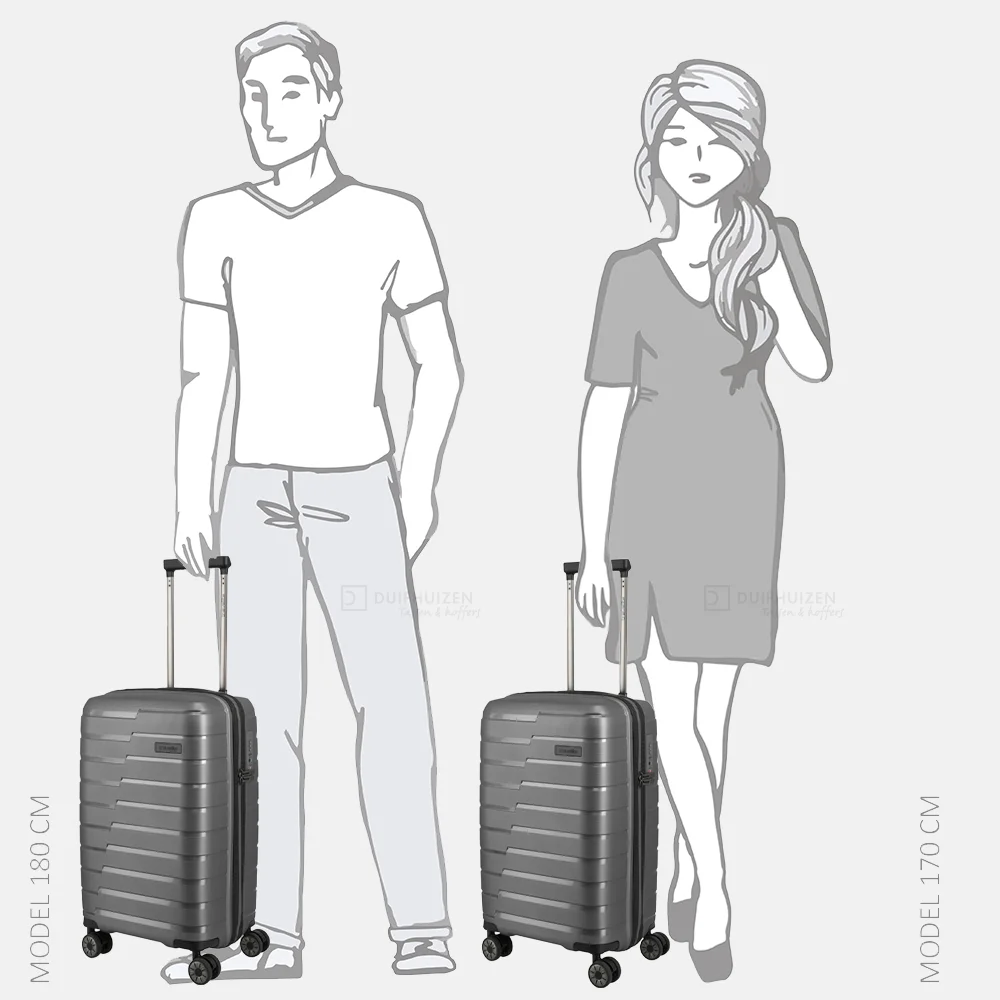 Travelite Air Base handbagage koffer slim 55 cm antraciet bij Duifhuizen
