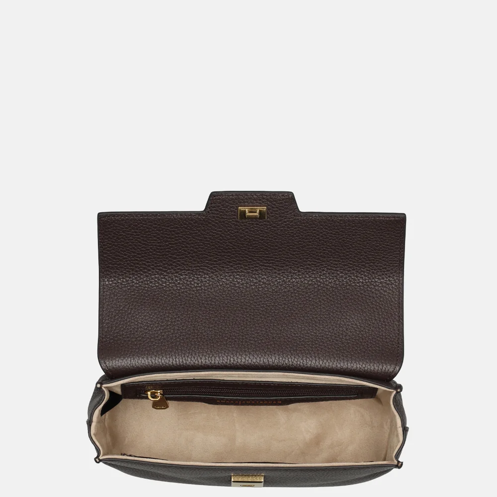 Smaak Amsterdam Flora crossbody tas dark chocolat bij Duifhuizen
