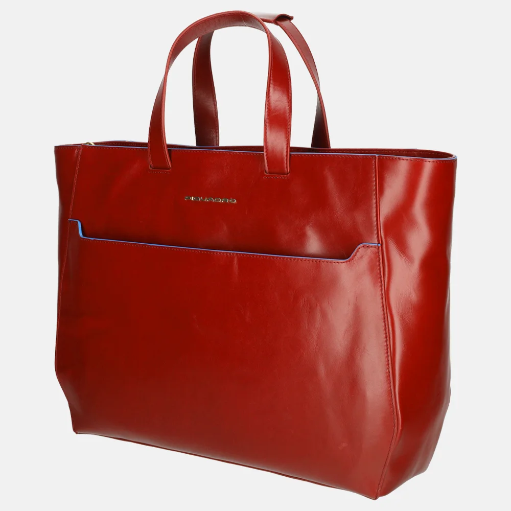 Piquadro Blue Square laptopshopper 16 inch rosso bij Duifhuizen