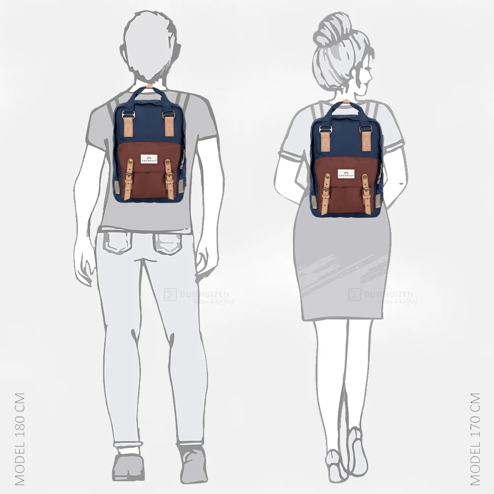 Doughnut Macaroon Jungle Backpack rugzak 14 inch navy bij Duifhuizen