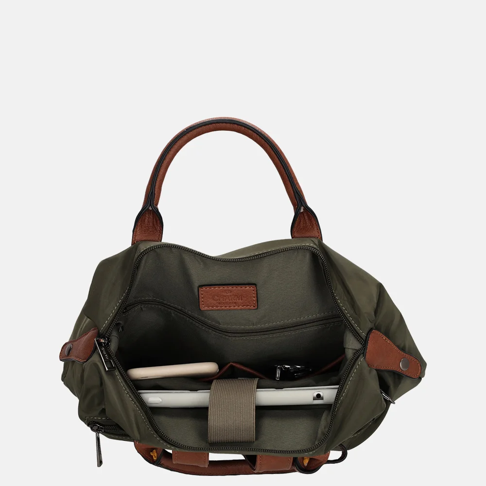 Charm London Buckingham laptoprugzak 14 inch olijfgroen bij Duifhuizen