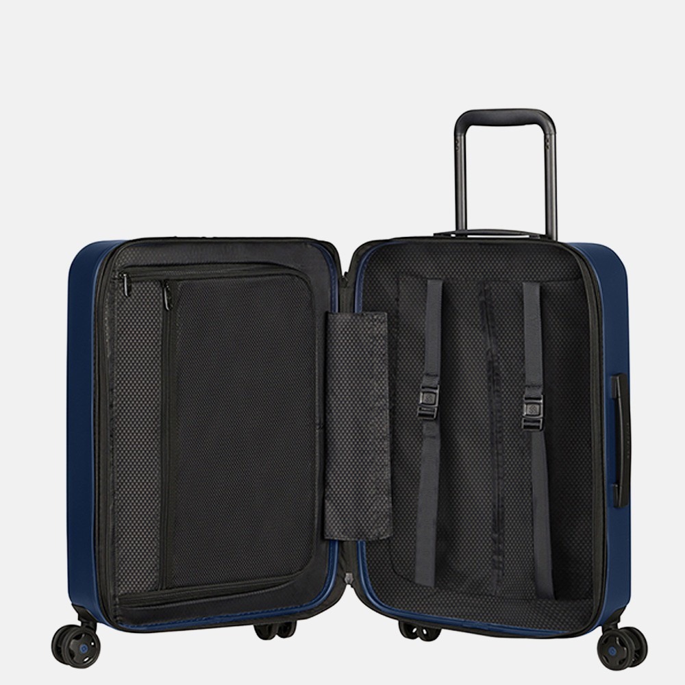 Samsonite StackD handbagage spinner 55 cm navy bij Duifhuizen