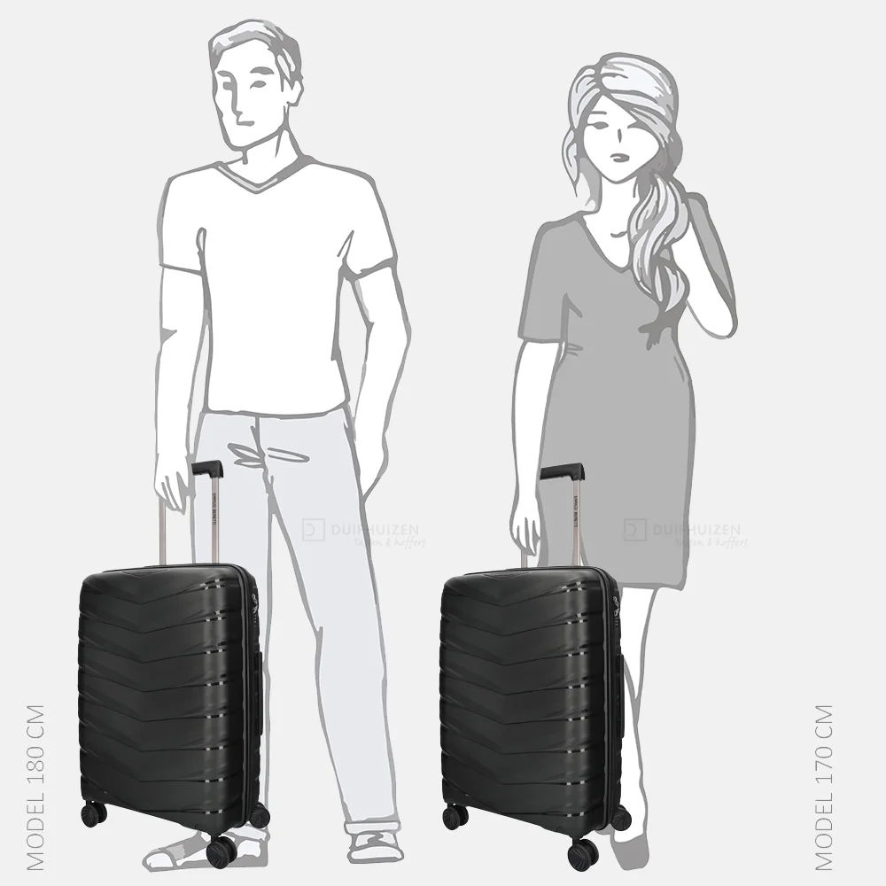 Enrico Benetti San Francisco reiskoffer 65 cm black bij Duifhuizen