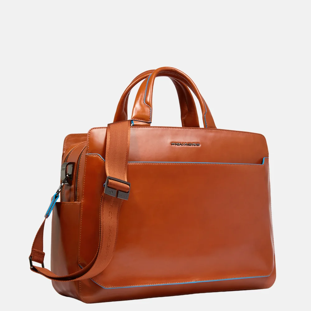 Piquadro laptoptas 15 inch orange bij Duifhuizen