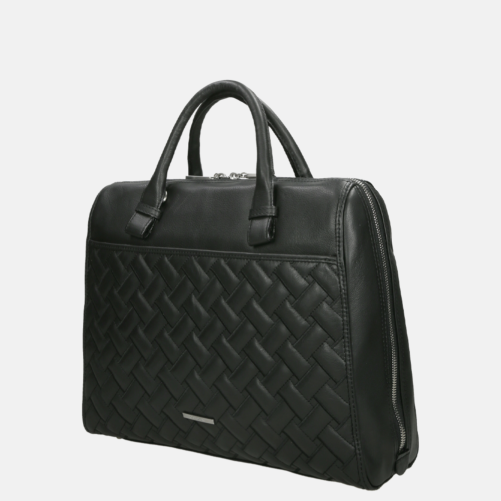 Claudio Ferrici Woven handtas black bij Duifhuizen