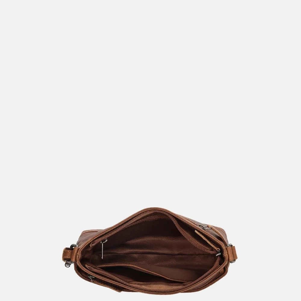 Hide & Stitches Japura crossbody tas cognac bij Duifhuizen