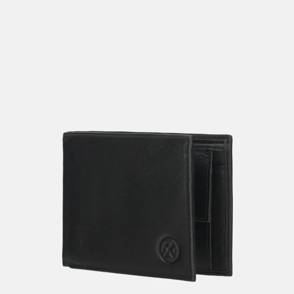 Hide & Stitches San Antonio billfold zwart bij Duifhuizen