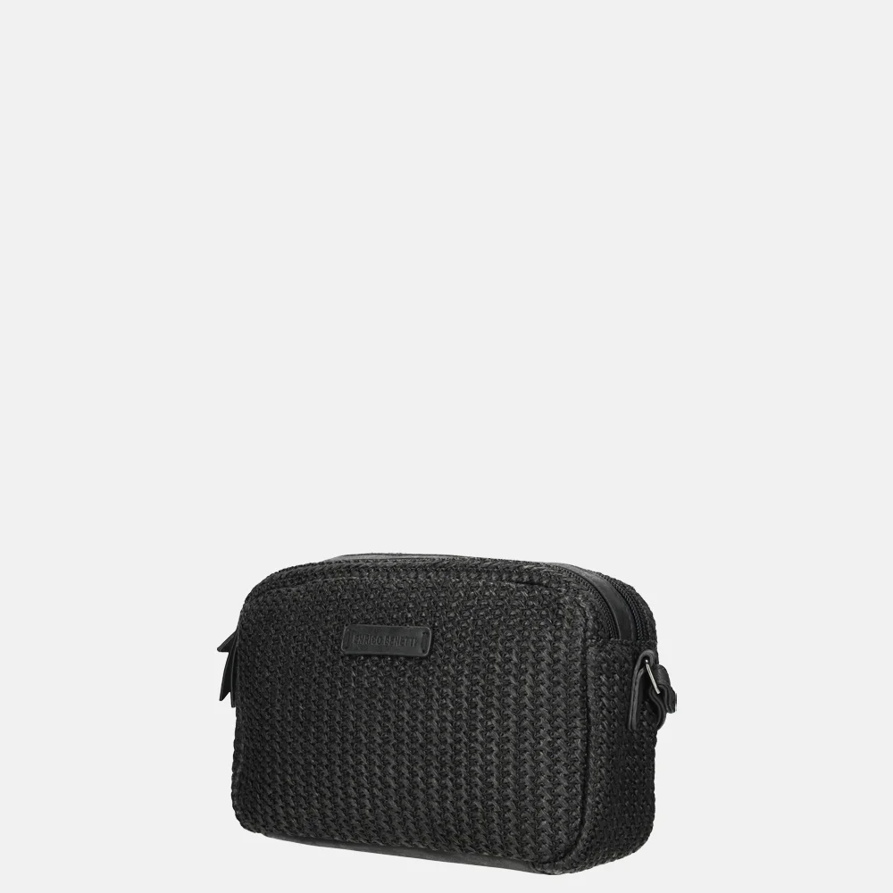 Enrico Benetti Raffia crossbody tas zwart bij Duifhuizen