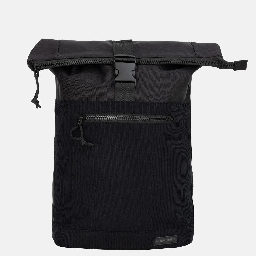 New Rebels New York rugzak rolltop 13 inch zwart