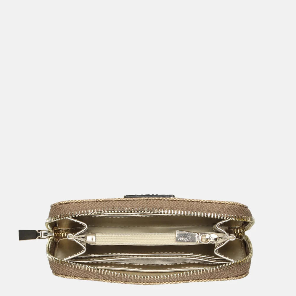 Guess Laurel SLG ziparound portemonnee M latte logo bij Duifhuizen