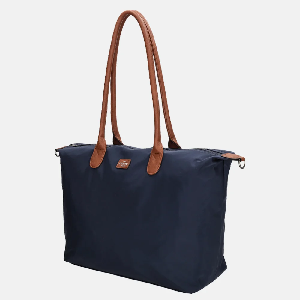 Charm London Buckingham shopper met 15.6 inch laptopvak L blauw bij Duifhuizen