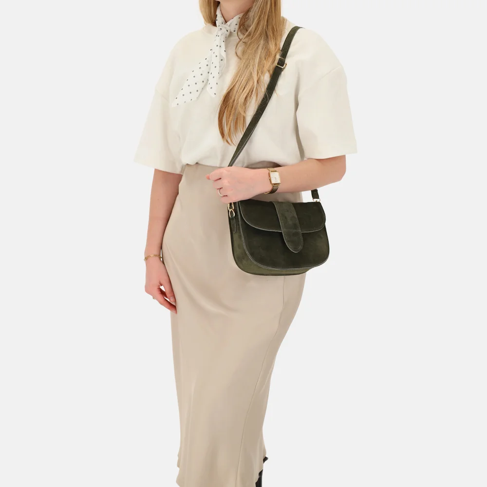 Charm London crossbody tas olijfgroen bij Duifhuizen