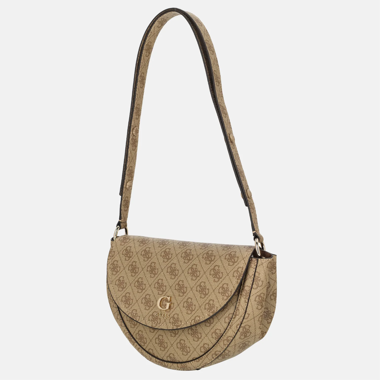 Guess Coleen crossbody tas latte logo bij Duifhuizen