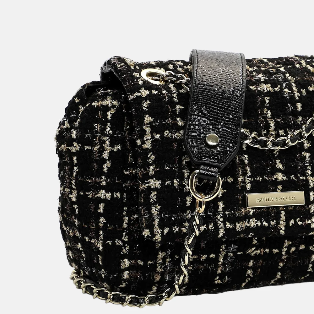 Emily & Noah Hannelore schoudertas black/beige bij Duifhuizen