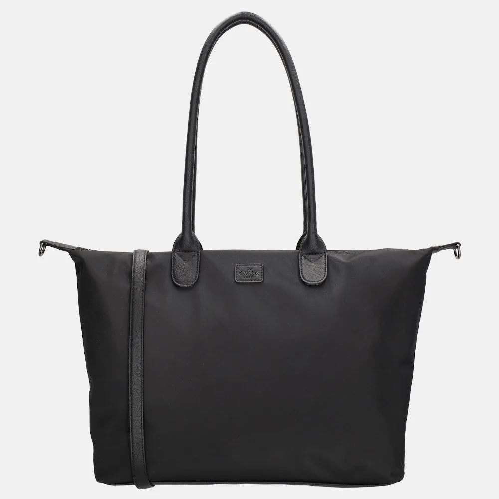Charm London Buckingham Mono shopper met 15.6 inch laptopvak L zwart