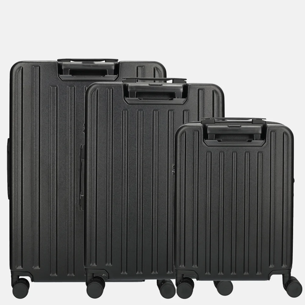 Enrico Benetti Portland kofferset 3-delig zwart bij Duifhuizen