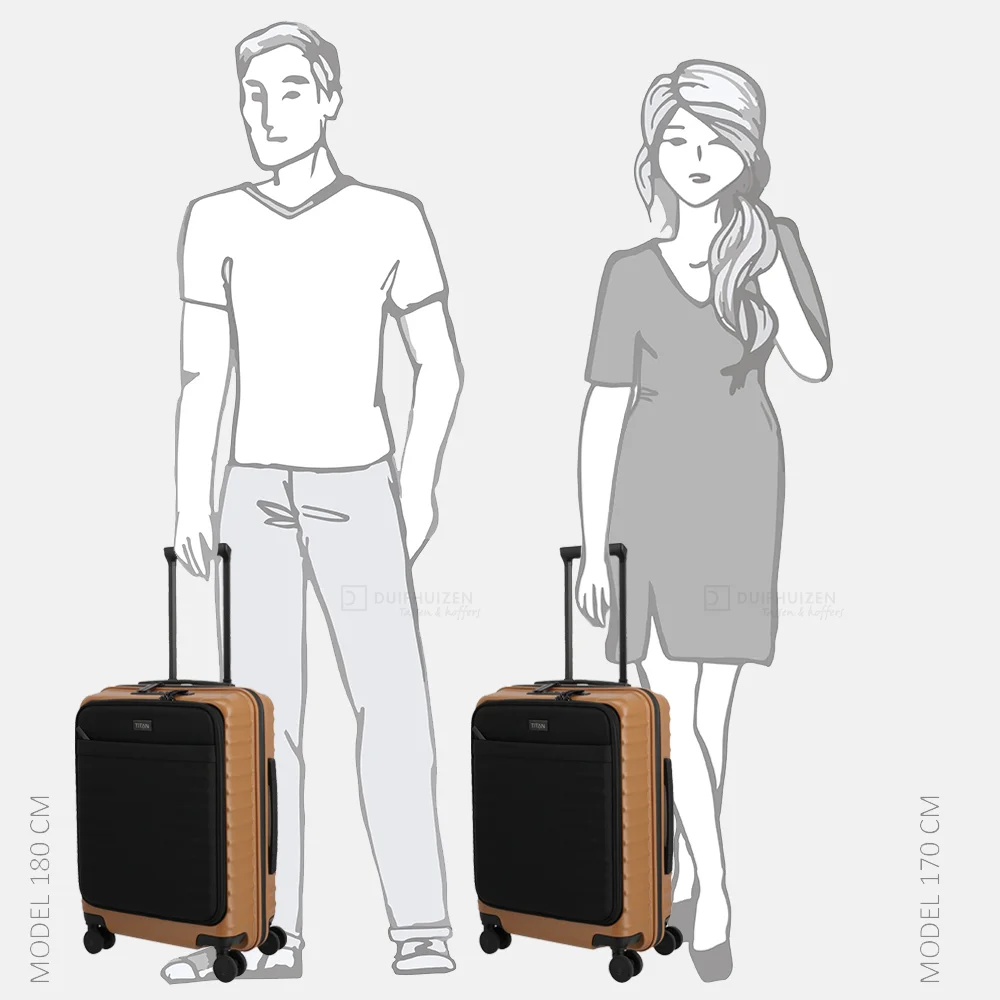 Titan Upgrade handbagage koffer frontpocket 55 cm canyon bronze bij Duifhuizen